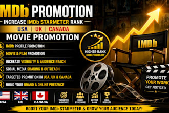 do imdb promotion to increase imdb starmeter rank USA UK, canada movie promotion