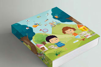 design interactive children book cover illustrations that