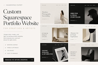 build a custom squarespace portfolio website for creatives and artists