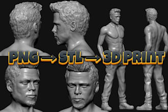 convert 2d image to high quality 3d model ,png to stl, svg to stl printing