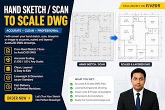 convert photo, PDF, or sketch to autocad dwg file