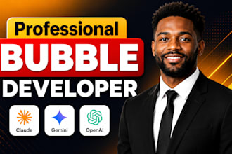 build bubble io saas mvp, mobile app and fintech app from figma