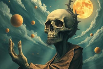 draw a surrealist or fantasy illustration
