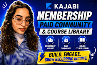 build kajabi membership website, paid community and kajabi online course library