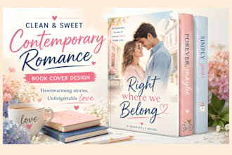 design a clean and sweet contemporary romance book cover