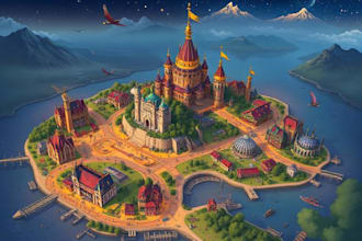 create city, event, tourist, and fantasy map illustration