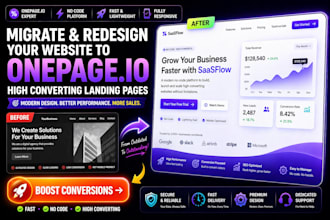 migrate website to onepage io redesign landing page no code website landing page