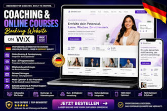 design german booking website for coaches and online course creators using wix
