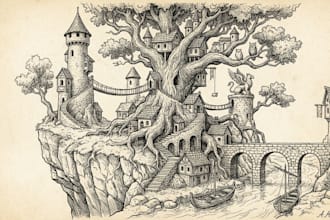 create an amazing pen and ink illustration for you
