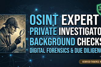 be your private investigator for a background check and osint investigation