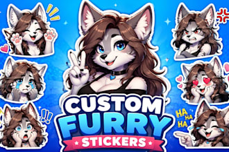 create custom furry stickers and emotes for telegram discord and twitch
