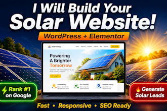 design a professional solar energy website with wordpress elementor