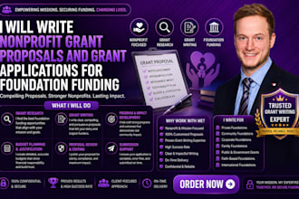 write nonprofit grant proposals and grant applications for foundation funding