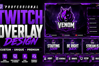 design twitch logo,twitch stream overlay,animated overlay, screens