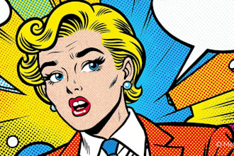 draw pop art portrait in roy lichtenstein style