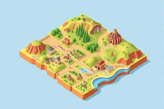 draw a unique vector or isometric map