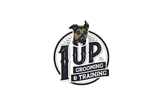 design vintage mobile dog grooming training logo