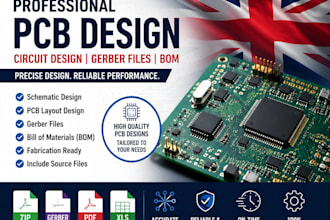 design professional pcb circuit, gerber file, board and bom for manufacturing