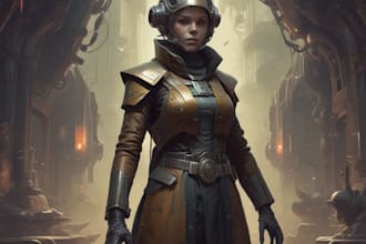 sci fi character illustration or sci fi character