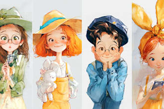 create watercolor and digital illustrations