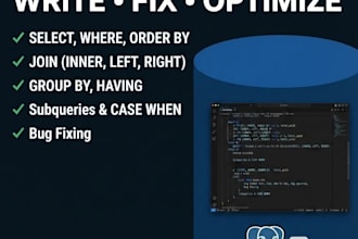 write and fix sql queries for your postgresql database