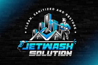 design premium cleaning and pressure washing logo