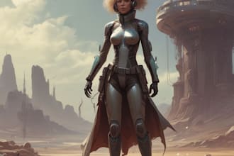 make uniqe sci fi , mecha, fantasy character design