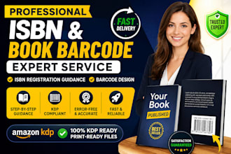 assist with isbn registration and design professional book barcodes