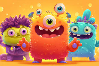 design cute cartoon characters