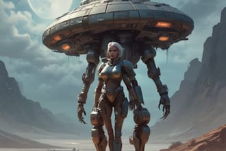 make uniqe sci fi , mecha, fantasy character design
