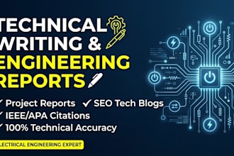 write professional electrical engineering reports and technical documentation