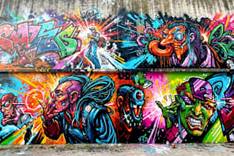 create custom graffiti art designs murals and wall arts