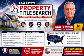 do real estate property title search, chain of title and open liens search