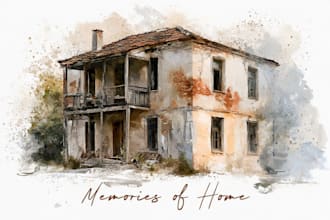 paint a watercolor portrait of your house from the photo
