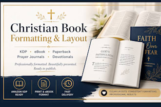 design, format christian ebook, daily devotional prayer book kdp journal design
