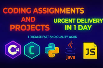 do programming and coding assignments, projects in c, cpp, python, java,c sharp