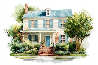 draw a custom portrait of your home from a photo