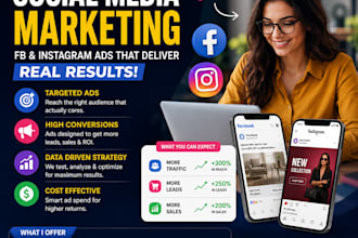 create and setup insta and fb ads to generate traffic,leads, sales and engagment