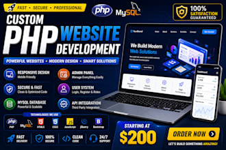 design and develop a professional PHP website with admin panel