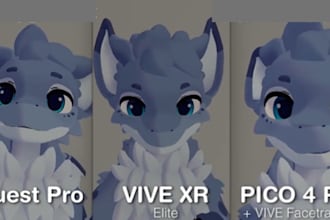 create custom furry vrchat avatar with facial tracking sfw vrm unity 3d model