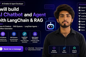 develop ai chatbot, rag system and langchain ai agents