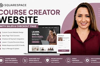 build squarespace course creator website with sales and checkout page