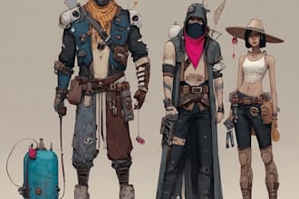 create professional visual development character concept art
