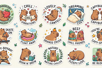 design custom logo, stickers, coloring books and digital art works
