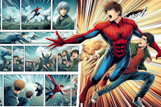 draw high quality manga page and comic scenes