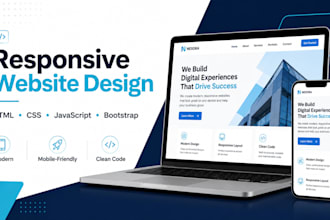 create a responsive website using HTML CSS and javascript