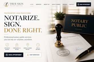 design wix notary website notary public legal document signing service website