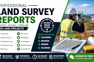 prepare survey reports for land projects in california michigan georgia colorado