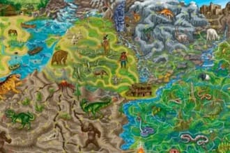 design printable board game map, fantasy battle map, hex map art, and ttrpg