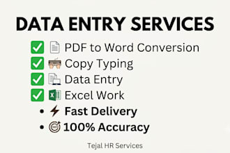 do data entry, typing work, PDF conversion